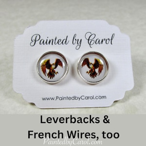 Falcon Earrings, Falcon Jewelry, Falcon Gifts, Falcon Fan Gifts, Falcon School Mascot Gifts, Falcon Studs,  Falcon Leverbacks