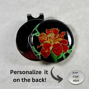 Marigold Golf Ball Marker, Marigold Gifts, October Birthday Gifts, Marigold Golf Accessories, Golf Gifts for Her, October Birth Flower Gifts