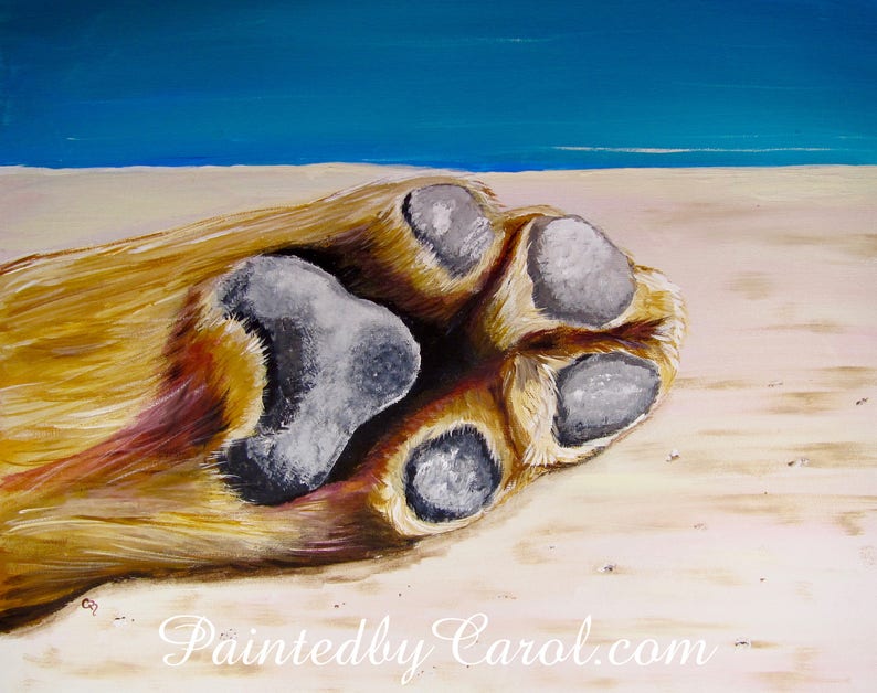 Dog Paw Original Acrylic Painting Dog Lover Original Art Dog Etsy