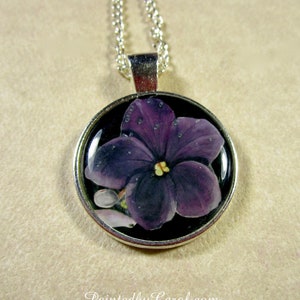 Pendentif violet, collier violet, bijoux violets, purple violets cadeau, bijoux de mariage violet, bijoux de mariée violet, cadeaux de fête des mères image 1