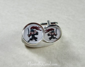 Cavaliers Cufflinks, Cavaliers Fan Gifts, Cavaliers Mens Jewelry, Cavaliers Mens Gifts, Cavaliers Bridal, Cavaliers Wedding Jewelry