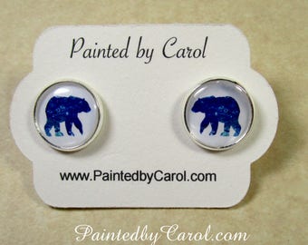 Polar Bear Earrings, Polar Bear Jewelry, Polar Bear Studs, Polar Bear Lever Backs, Polar Bear Gifts, Polar Bear Lover Gifts, Gift with Bear