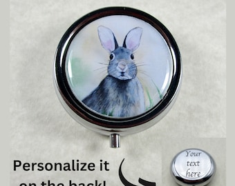 Rabbit Pillbox, Personalized Bunny Pill Case / Easter Gifts for Anyone