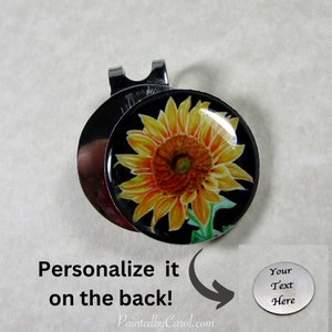 Sunflower Golf Ball Marker, Sunflower Pea Gifts, Flower Golf Accessories, Golf Gifts for Her, Flower Birthday Gifts, Gifts with Flowers