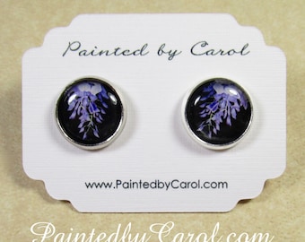 Wisteria Earrings, Purple Wisteria Jewelry, Wisteria Studs, Wisteria Lever Backs, Wisteria Wedding Jewelry, Wisteria Bridal, Wisteria Gifts