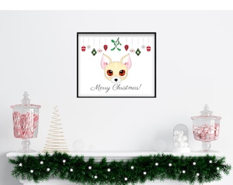 Chihuahua Print, Chihuahua Christmas Digital Download, Print at Home Wall Art, Chihuahua Gifts, Chihuahua Art, Chihuahua Mom Gifts