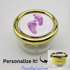 Baby Girl Music Box, Girl Gender Reveal Gifts, Pink Baby Feet Gift, Baby Shower Gift, New Mom Gift, New Grandparents Gift, Personalized Gift
