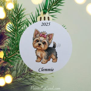Yorkshire Terrier Christmas Ornament: Personalized Pet Holiday Decoration