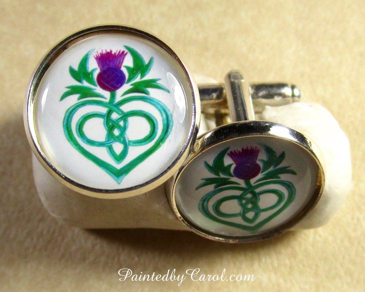 Celtic Thistle Cufflinks Celtic Thistle Mens Gifts Celtic Etsy