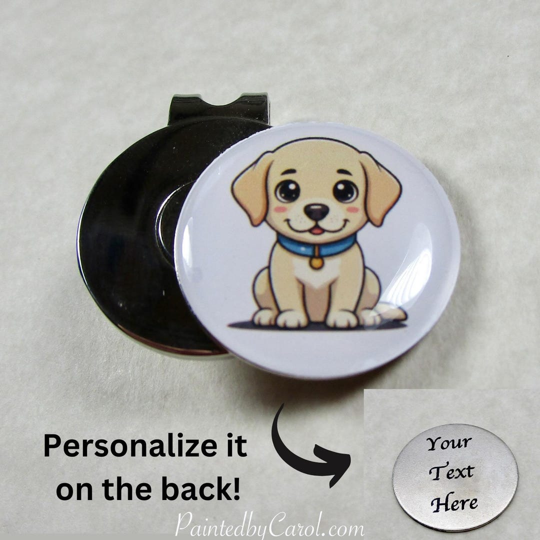 Cute Yellow Labrador Retriever Golf Ball Marker, Yellow Lab Gifts ...