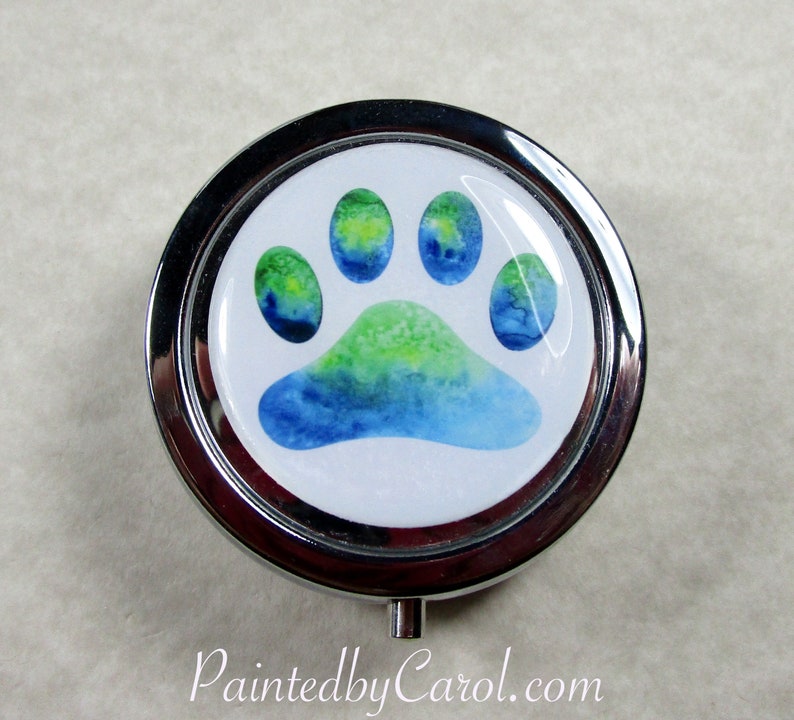 Paw Print Pillbox, Paw Print Gifts, Pet Pill Case, Dog Lover Gifts, Cat Lover Gifts, Paw Print Pill Container, Pet Lover Gifts image 5