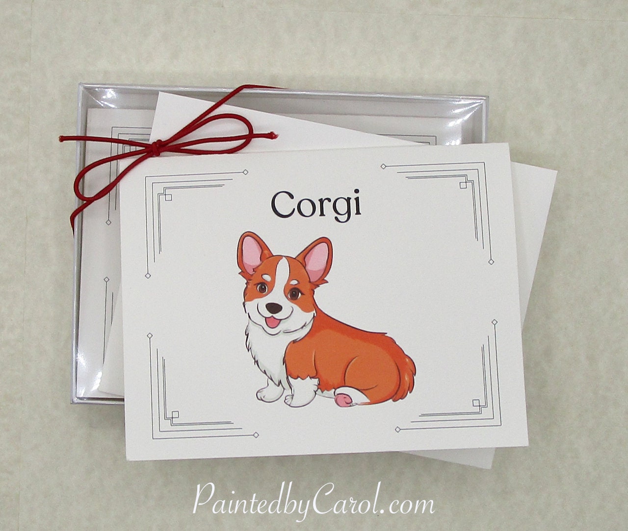 Editable Corgi Notes Corgi Note Cards, Corgi Cards, Corgi Stationery, Red Corgi Gifts, Corgi ...