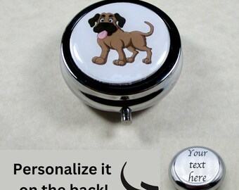 Mastiff Pillbox, Mastiff Gifts, Mastiff Pill Box, Mastiff Mom Gifts, Mastiff Dad Gifts, Mastiff Memorial Gifts, Mastiff Pill Case