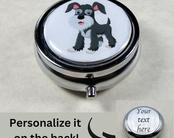 Schnauzer Pillbox, Schnauzer Cartoon Pill Box, Schnauzer Gifts, Schnauzer Pill Container, Schnauzer Mom Gifts, Schnauzer Dad Gifts