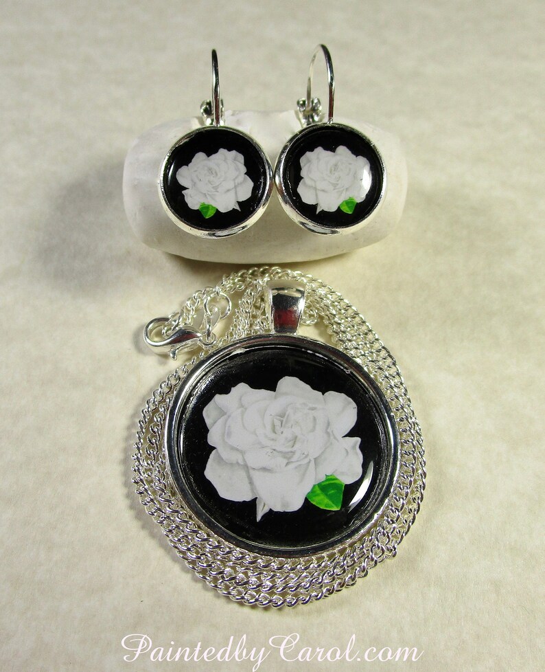Gardenia Wedding Jewelry Gardenia Gifts Gardenia Jewelry Gardenia Bridal Jewelry Gardenia Necklace Bridesmaids Gifts Gardenia Pendant