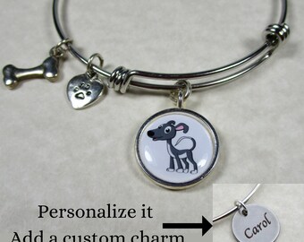 Greyhound Bangle, Greyhound Bracelet, Greyhound Jewelry, Greyhound Expand It, Greyhound Gifts, Greyhound Mom Gifts, Greyhound Lover gifts