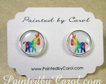 Donkey Earrings, Donkey Jewelry, Donkey Gifts, Donkey Studs, Burro Earrings, Burro Jewelry, Burro Gifts, Gifts with Donkey