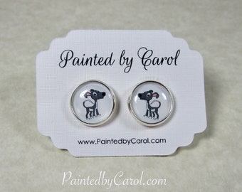 Greyhound Earrings, Greyhound Jewelry, Greyhound Studs, Greyhound Leverbacks, Greyhound Gifts, Greyhound Mom Gifts, Greyhound Lover Gifts