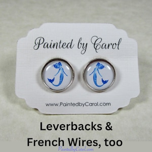 Mermaid Earrings, Beach Studs, Leverbacks or Wires / Nautical Wedding Jewelry Gifts