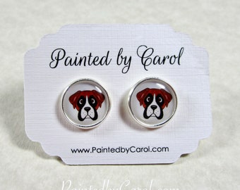 Boxer Earrings, Boxer Cartoon Jewelry, Boxer Studs, Boxer Lever Backs, Boxer Dangle Earrings, Boxer Gifts, Boxer Mom Gifts, Gifts with Boxer