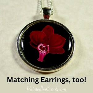 Red Orchid Pendant, Orchid Jewelry, Orchid Necklace, Orchid Gifts, Red Flower Pendant, Orchid Gifts, Orchid Bridal, Orchid Wedding