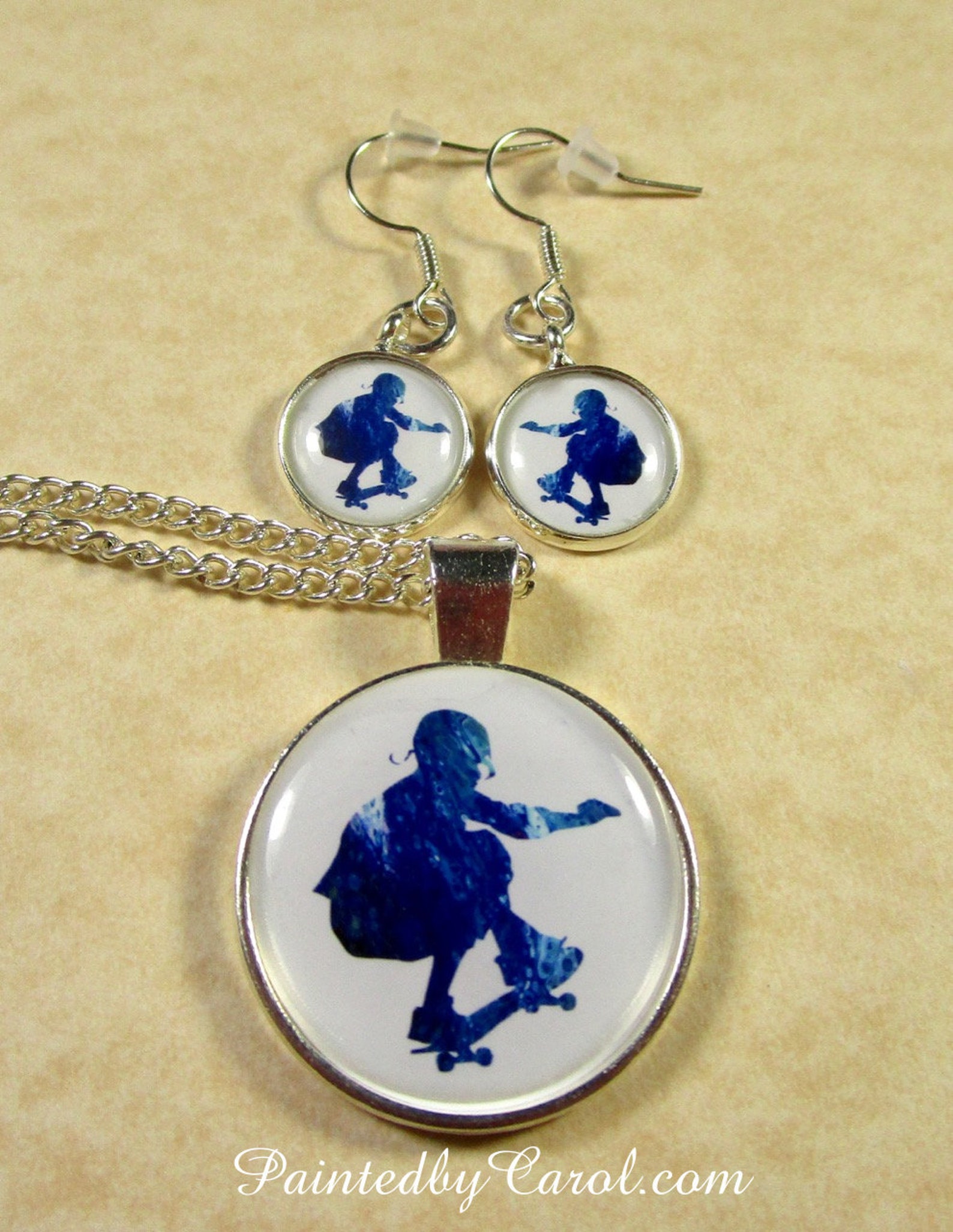 Skateboard Pendant Skateboard Necklace Skateboard Jewelry Etsy