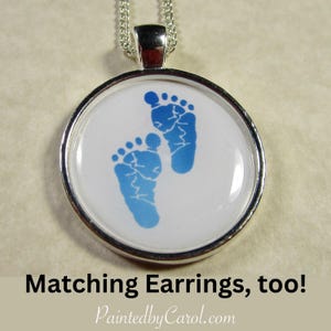 Blue Feet Pendant, Blue Feet Necklace, Blue Feet Jewelry, Baby Boy Pendant, Gender Reveal Gifts, Its A Boy Necklace, Baby Boy Jewelry