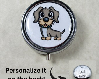 Wire Haired Dachshund Pillbox, Dachshund Gifts, Wiener DogTrinket Box, Dachshund Pill Box, Wire-Haired Dachshund Mom Gifts, Wiener Dog Gifts