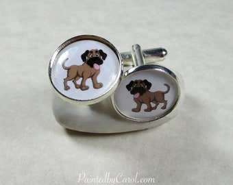 Mastiff Cufflinks, Mastiff Dad Gifts, Mastiff Mens Gifts, Mastiff Accessories, Mastiff Lover Gifts, Cufflinks with Mastiff