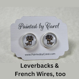 Wire Haired Dachshund Earrings, Wire-Haired Dachshund Jewelry, Dachshund Studs, Dachshund Gifts, Wiener Dog Gift, Wiener Dog Earrings