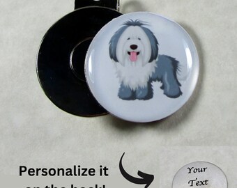 Old English Sheepdog Golf Ball Marker, Dulux Dog Gifts, OES Dad Gifts, Sheepdog Golf Gifts, Sheepdog Father's Day Gifts