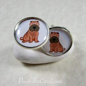 Shar Pei Cufflinks, Shar Pei Accessories, Shar Pei Mens Gifts Shar Pei Dad Gifts, Gifts for Shar Pei Dad, Shar Pei Wedding, Shar Pei Bridal