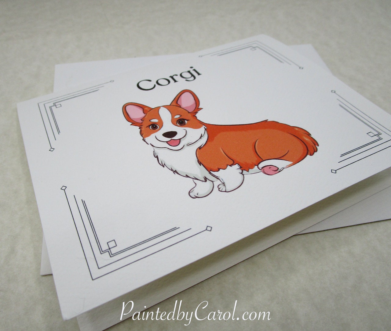 Editable Corgi Notes Corgi Note Cards, Corgi Cards, Corgi Stationery, Red Corgi Gifts, Corgi ...