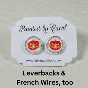 Jack-O-Lantern Earrings, Halloween Earrings, Jack-o-Lantern Jewelry, Halloween Jewelry, Halloween Studs, Kids Earrings, Kids Jewelry