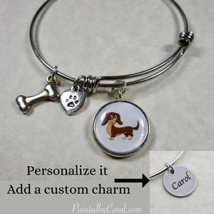 Long Haired Dachshund Bracelet, Dachshund Bangle, Dachshund Jewelry, Wiener Dog Gifts, Dachshund Gifts, Dachshund Mom Gifts