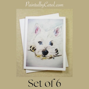 West Highland White Terrier Note Cards, Westie Note Cards, Westie Stationery, Westie Gifts, Westie Gift Cards, Cards with Westie