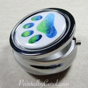 Paw Print Pillbox, Paw Print Gifts, Pet Pill Case, Dog Lover Gifts, Cat Lover Gifts, Paw Print Pill Container, Pet Lover Gifts image 3