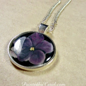 Violet Pendant, Violet Necklace, Violet Jewelry, Purple Violets Gift, Violet Wedding Jewelry, Violet Bridal Jewelry, Mothers Day Gifts image 8