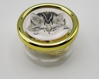 Gray Tabby Kitten Music Box, Cat Gifts, Cat Mom Gift, Cat Music Box, Wind Up Music Box, Pet Memorial Gift, Cat Lover Gifts