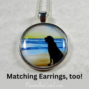 Labrador Retriever Beach Pendant, Lab Necklace, Labrador Jewelry, Lab Mom Gifts, Labrador Mom Gifts, Labrador Pendant, Labrador Necklace