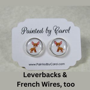 Chihuahua Cartoon Earrings, Chihuahua Gifts, Chihuahua Jewelry, Chihuahua Present, Chihuahua Mom Gift, Chihuahua Stud Earrings