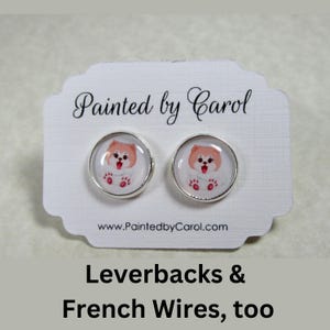 Pomeranian Earrings, Pomeranian Jewelry, Pomeranian Gifts, Pomeranian Studs, Pomeranian Post Earrings, Pomeranian Leverback, Pomeranian Wire