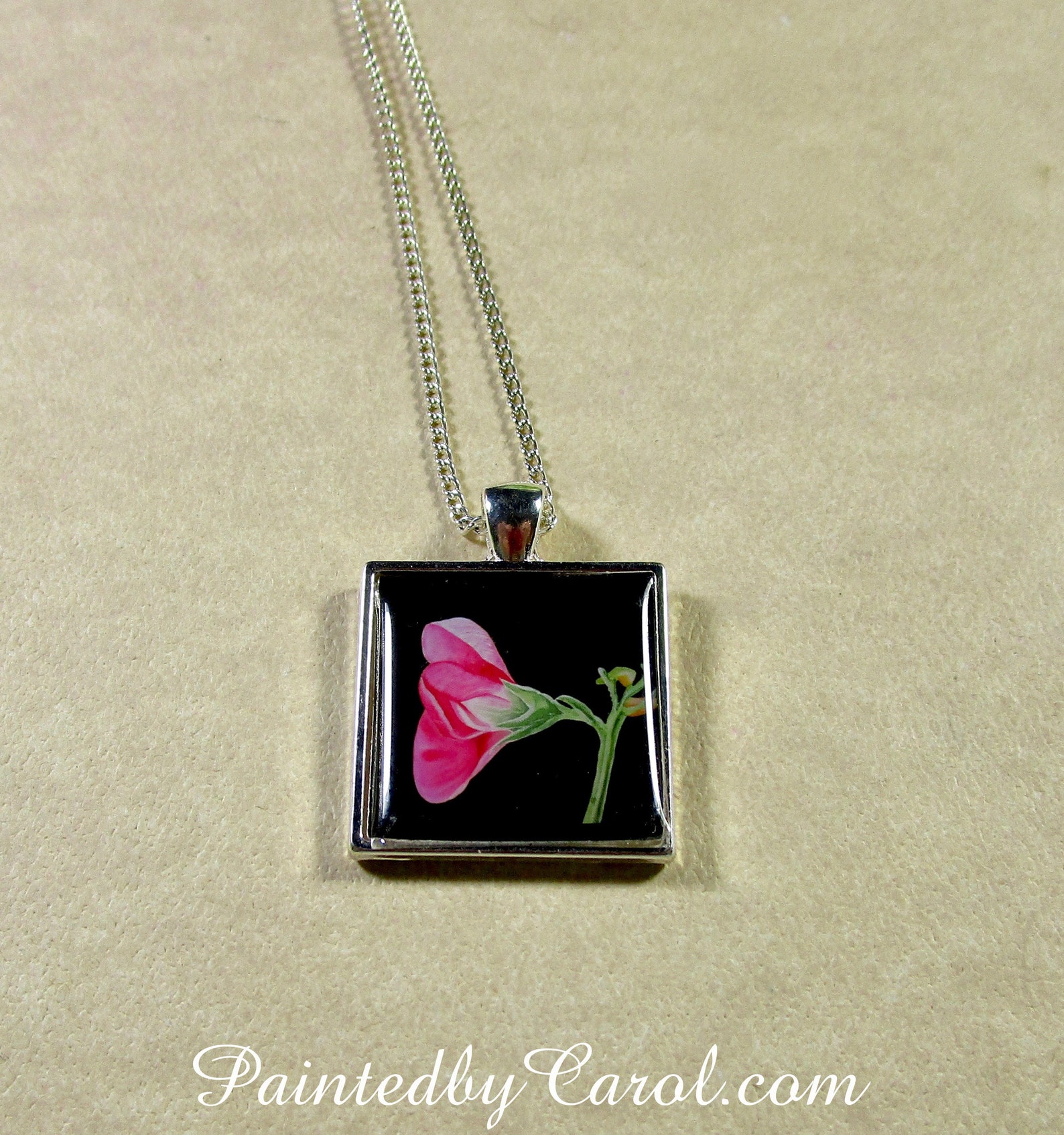 Sweet Pea Pendant Pink Sweet Pea Necklace Sweet Pea Jewelry Etsy