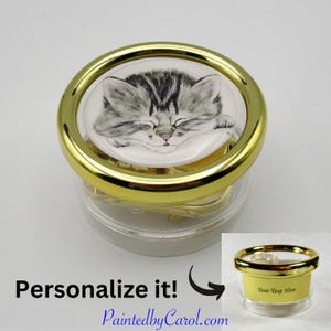 Gray Tabby Kitten Music Box, Cat Gifts, Cat Mom Gift, Cat Music Box, Wind Up Music Box, Pet Memorial Gift, Cat Lover Gift, Personalized Gift