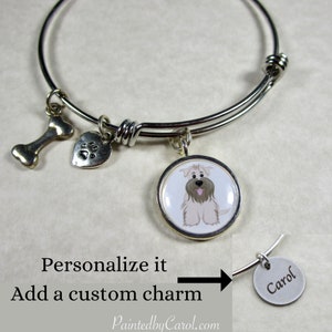Soft Coated Wheaten Terrier Bangle, Wheaten Terrier Bracelet, Wheaten Terrier Jewelry, Wheaten Terrier Gifts, Wheaten Terrier Mom Gifts