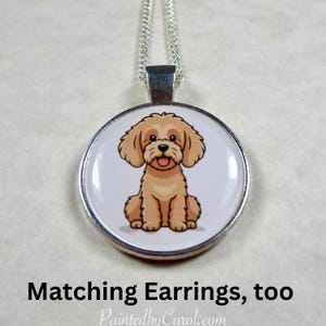 Goldendoodle Cartoon Pendant, Goldendoodle Jewelry, Goldendoodle Necklace, Goldendoodle Gifts, Goldendoodle Mom Gifts, Goldendoodle Presents