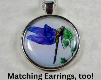 Dragonfly Pendant, Purple Lover Gifts / Floral Jewelry for Her