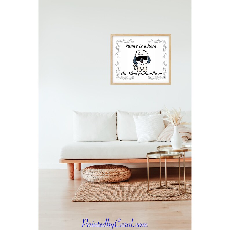 Sheepadoodle Print, Sheepadoodle Download, Print at Home Wall Art