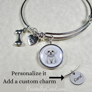 Maltese Bangle, Maltese Bracelet, Maltese Jewelry, Maltese Gifts, Maltese Mom Gifts, Maltese Expand It, Maltese Presents