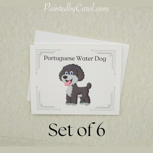 Portuguese Water Dog Note Cards, PWD Gifts, Portuguese Water Dog Mom Gifts, PWD Dad Gifts,  PWD Stationery, Portuguese Water Dog Cards
